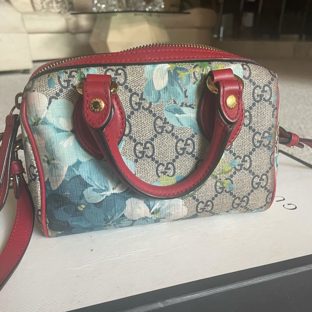 COPY - Gucci Boston Gg Supreme Blooms Small Blue/…